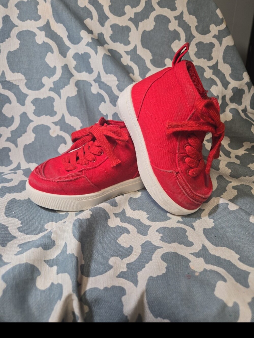 BILLY classic red Zip up shoes disability friendly  red 9XW